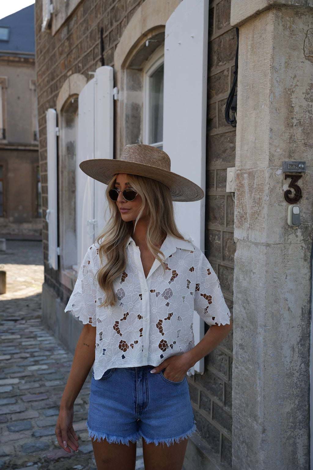 Chemise Brodée Wendy - Blanche