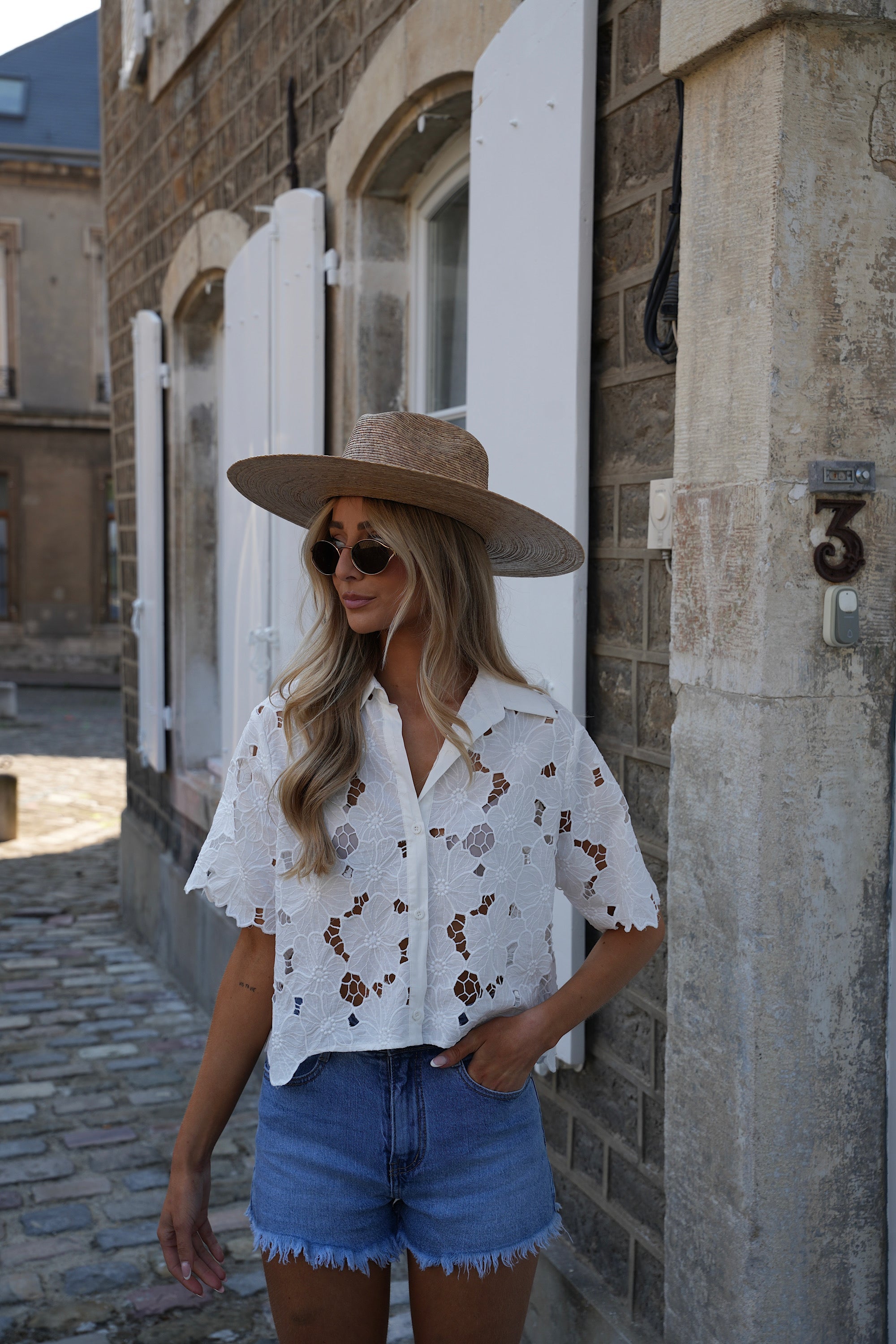 Chemise Brodée Wendy - Blanche