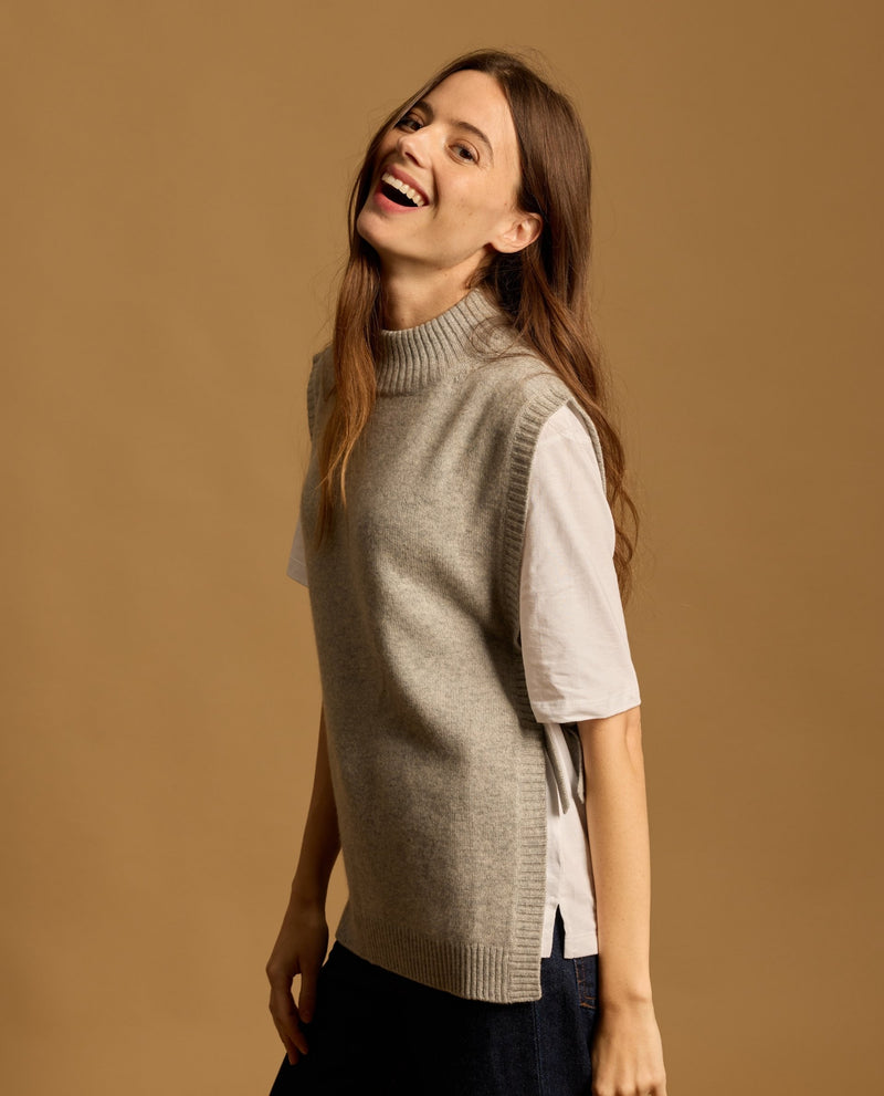 Pull Charlie 100% Cachemire - Gris Clair - Femme