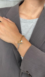 Bracelet Thin Bicolor Braided