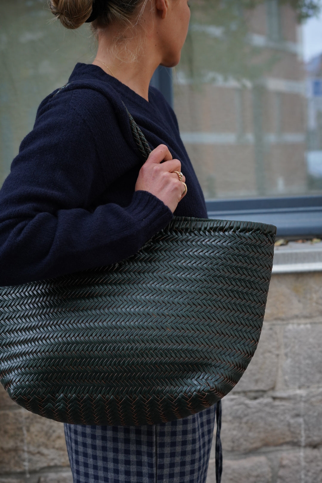Dark Green Braided Bag