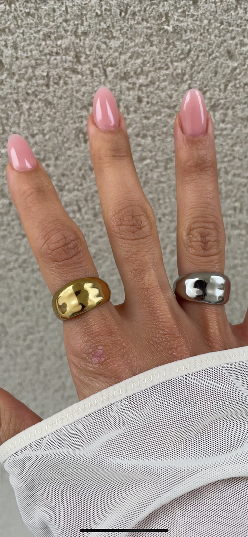 Bague Hammered Dome