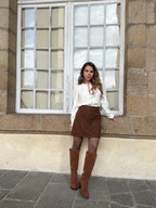 Falda efecto lana Lou Chocolate