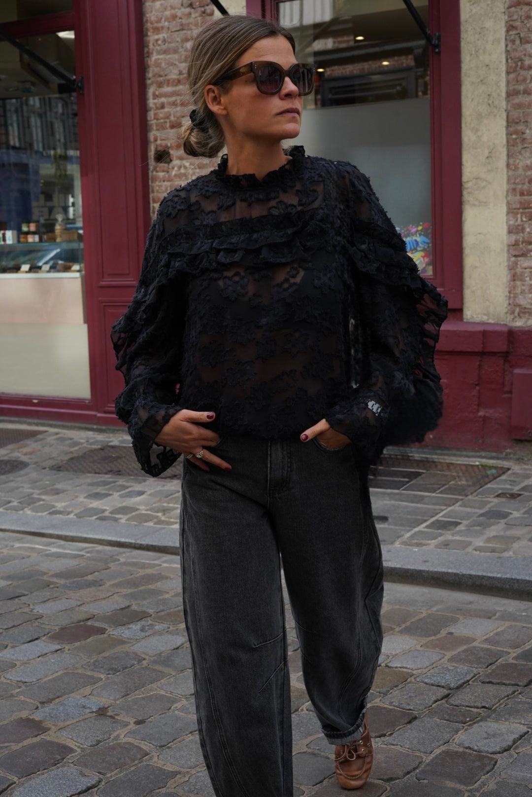Salomé Transparent Blouse Black