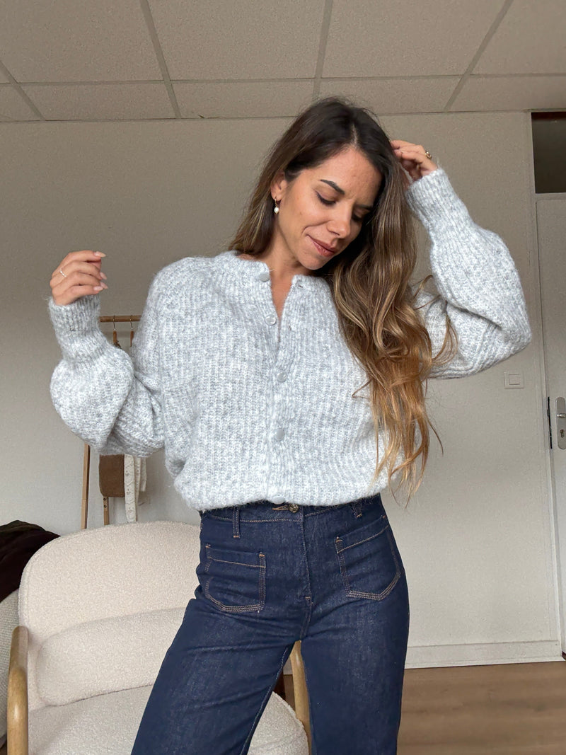 Cardigan Irène Gris Clair