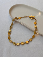 Collier Biche De Bere Vintage - Maille Géométrique Dorée