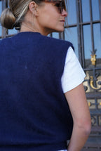 Raphaël Angora Navy Sleeveless Vest