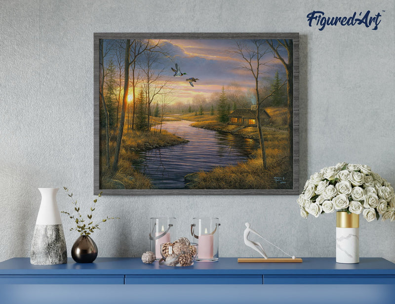 Peinture Par Numéros - Maison De Campagne Au Crépuscule