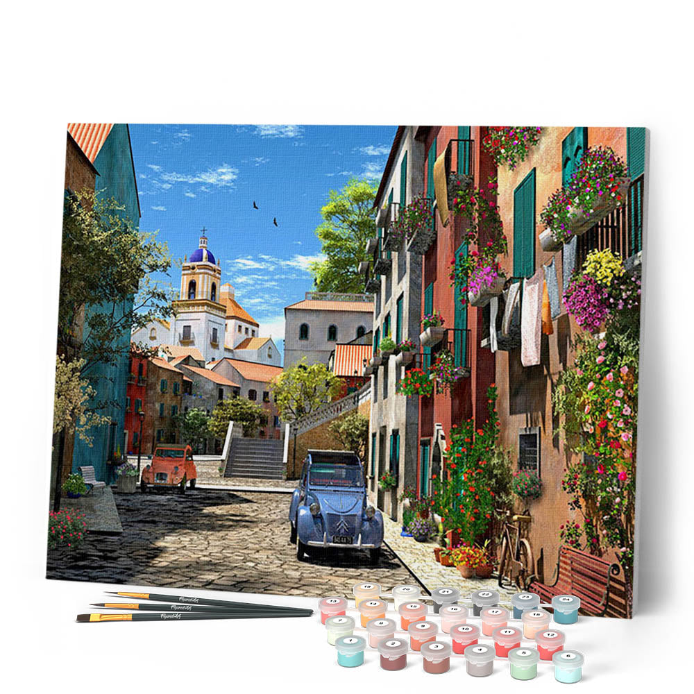 Peinture Par Numéros - Ruelle Et 2 Cv