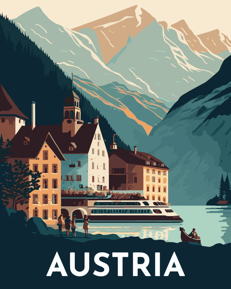 Peinture Par Numéros - Affiche Vintage Hallstatt