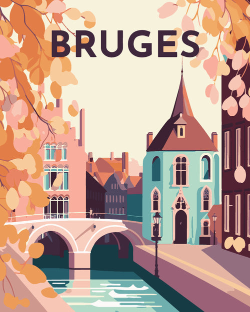 Peinture Par Numéros - Affiche Vintage Bruges