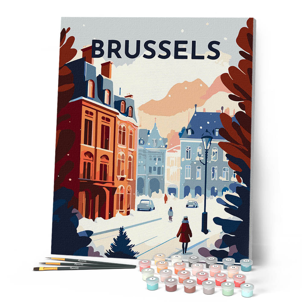 Peinture Par Numéros - Affiche Vintage Bruxelles
