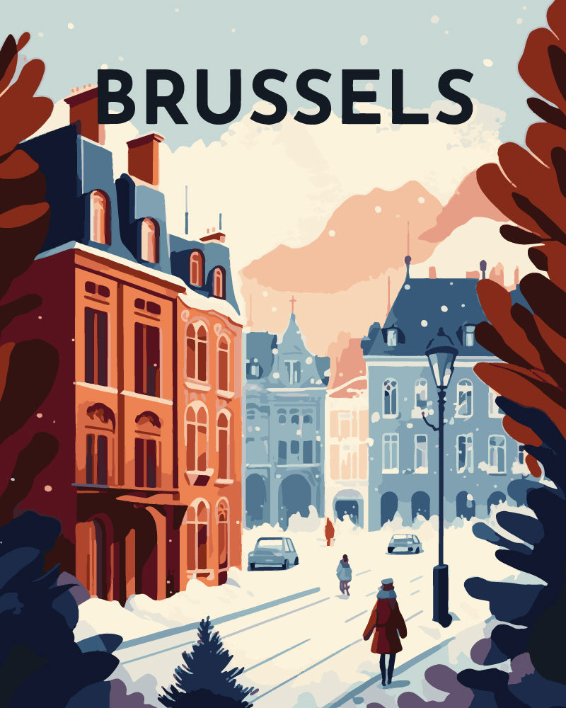 Peinture Par Numéros - Affiche Vintage Bruxelles