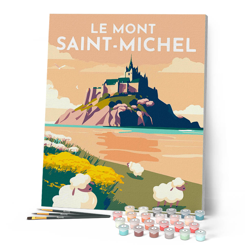 Peinture Par Numéros - Affiche Vintage Mont Saint-Michel