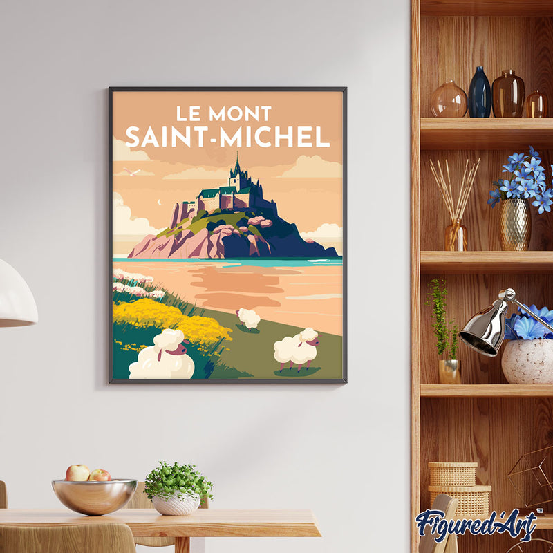 Peinture Par Numéros - Affiche Vintage Mont Saint-Michel