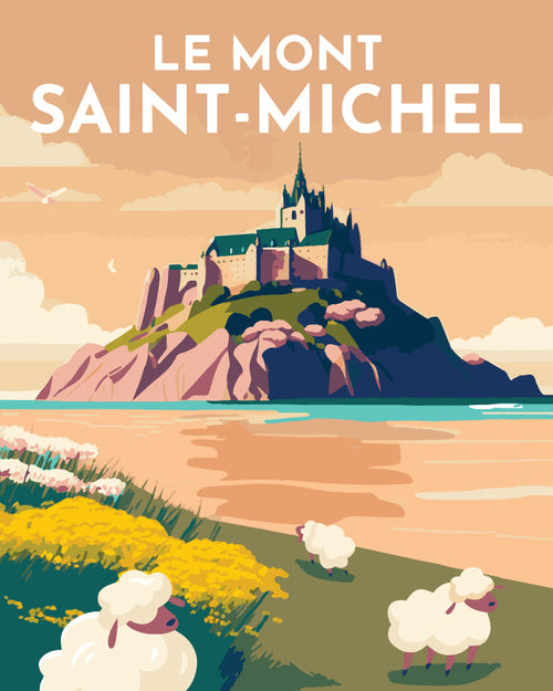 Peinture Par Numéros - Affiche Vintage Mont Saint-Michel