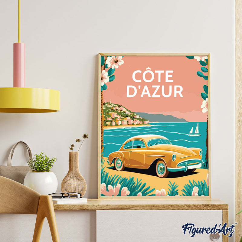 Peinture Par Numéros - Affiche Vintage Côte D'Azur