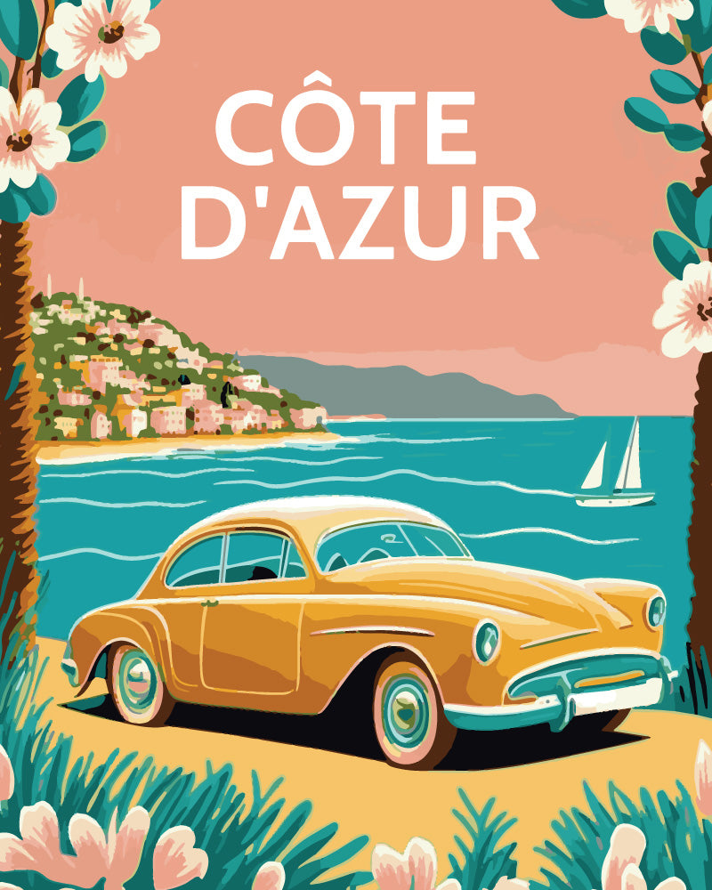 Peinture Par Numéros - Affiche Vintage Côte D'Azur