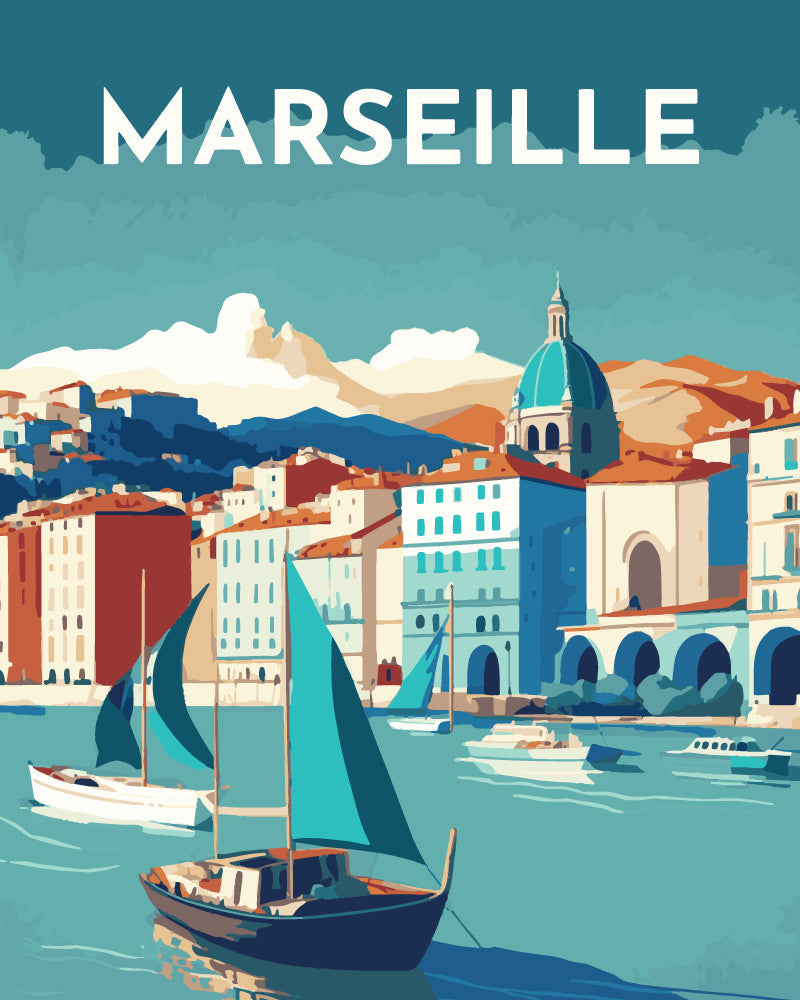 Peinture Par Numéros - Affiche Vintage Marseille