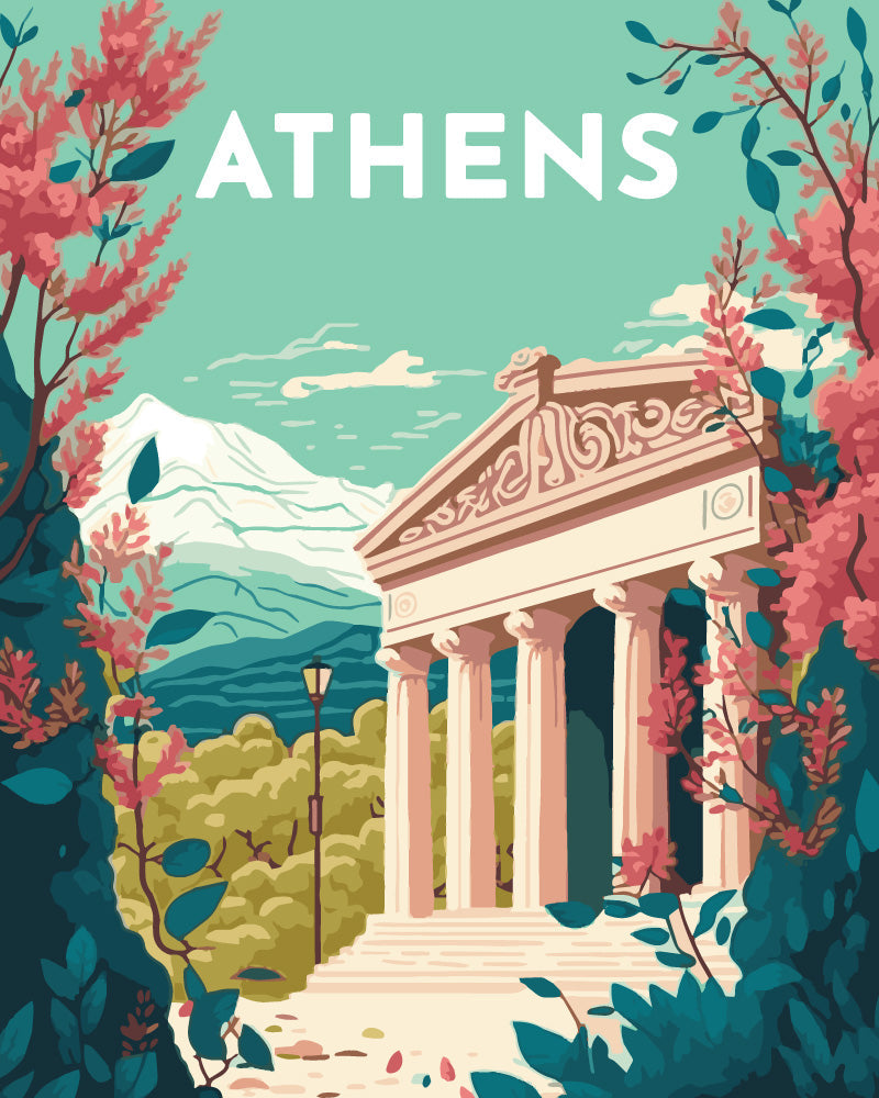 Peinture Par Numéros - Affiche Vintage Athènes