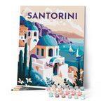 Peinture Par Numéros - Affiche Vintage Santorin