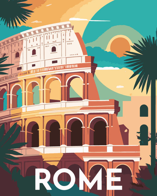 Peinture Par Numéros - Affiche Vintage Rome