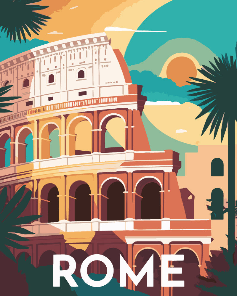 Peinture Par Numéros - Affiche Vintage Rome