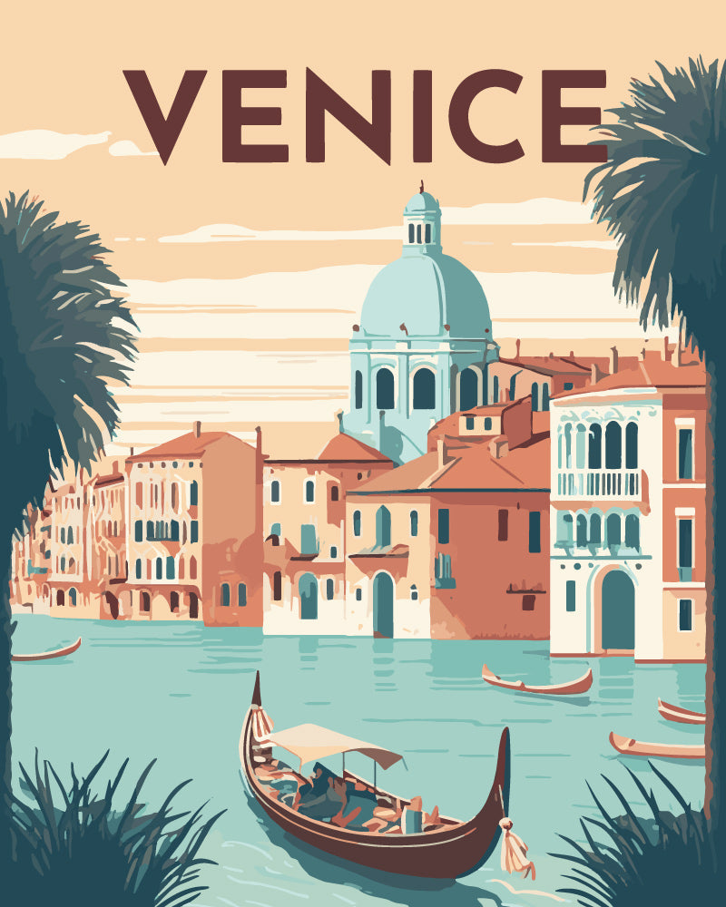 Pintura por números - Póster vintage Venecia