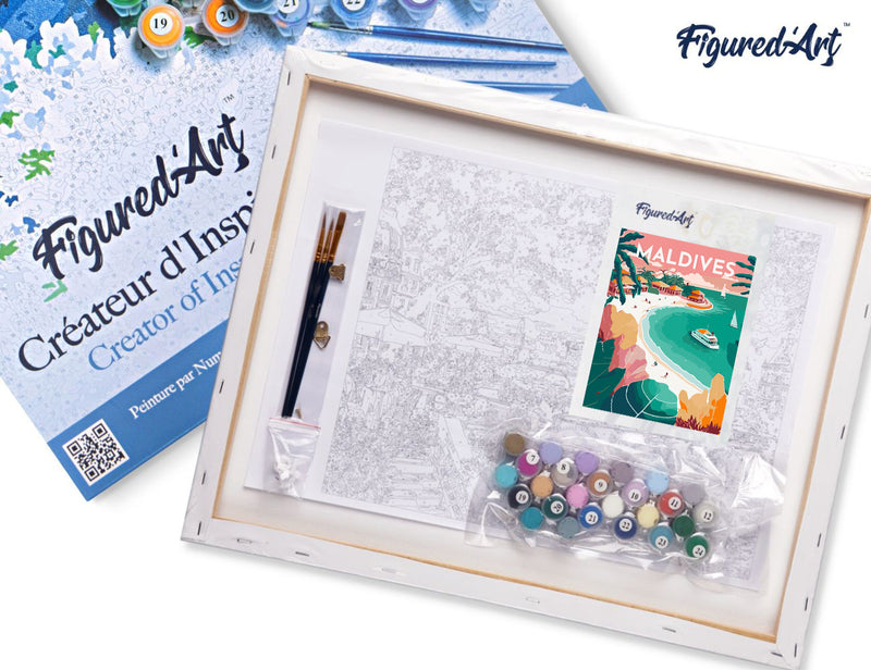Peinture Par Numéros - Affiche Vintage Maldives