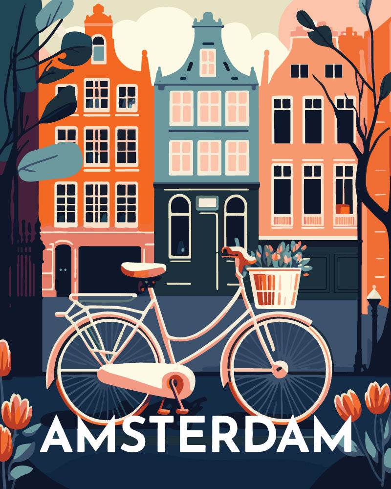 Peinture Par Numéros - Affiche Vintage Amsterdam