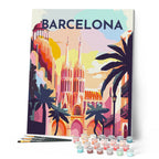 Peinture Par Numéros - Affiche Vintage Barcelone