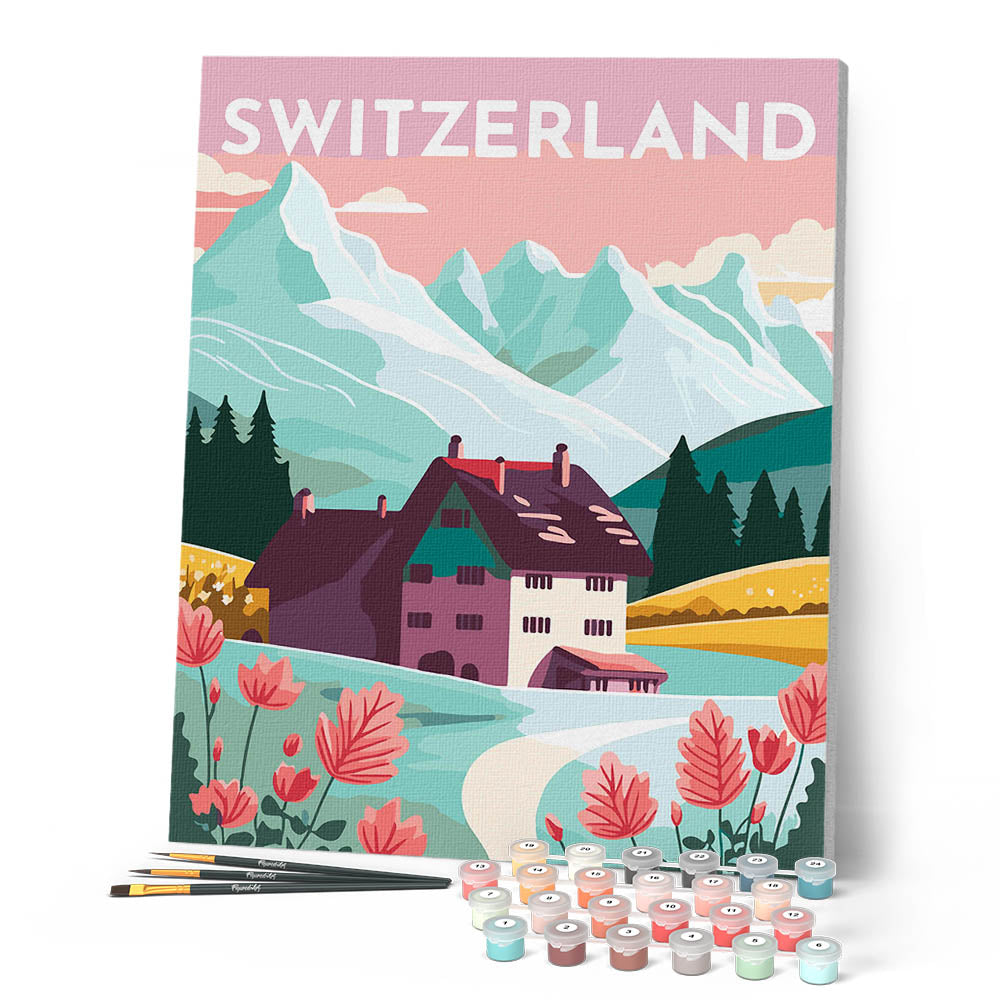 Peinture Par Numéros - Affiche Vintage Lucerne