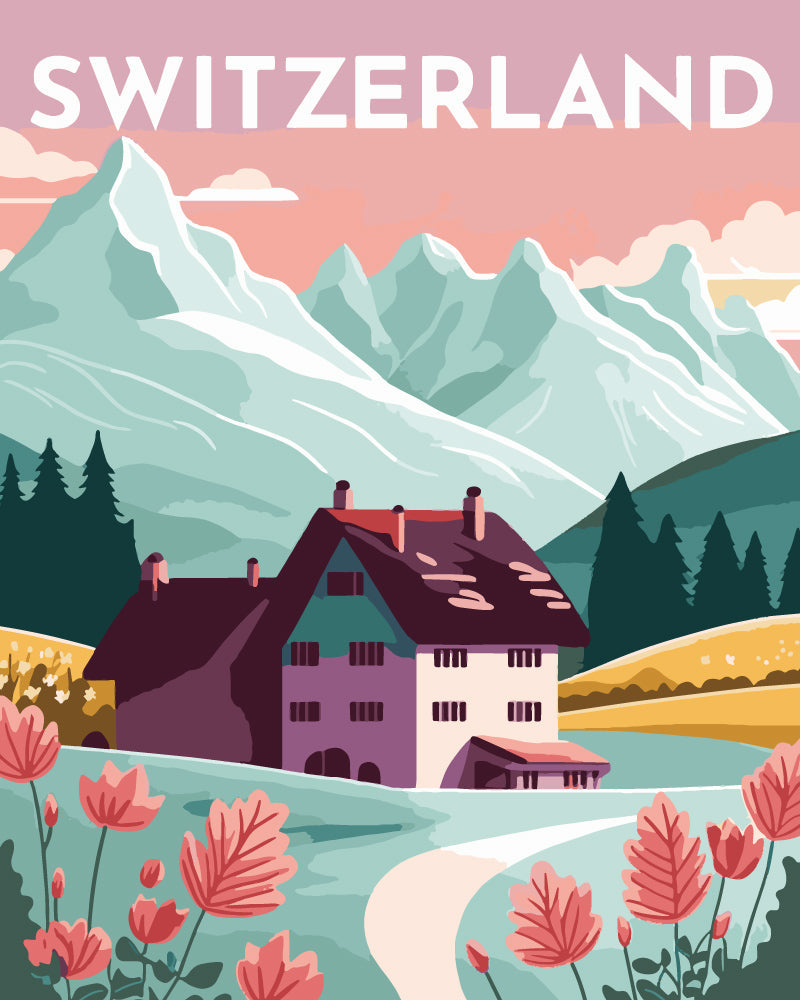 Peinture Par Numéros - Affiche Vintage Lucerne