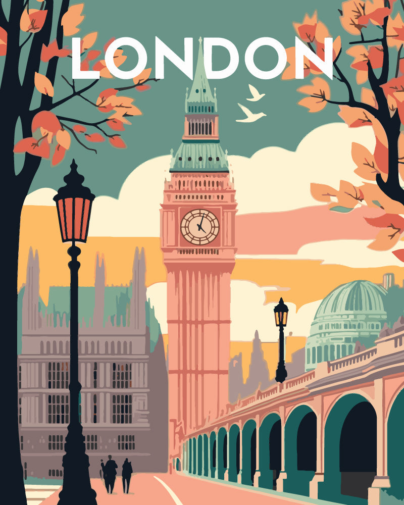 Peinture Par Numéros - Affiche Vintage Londres 2