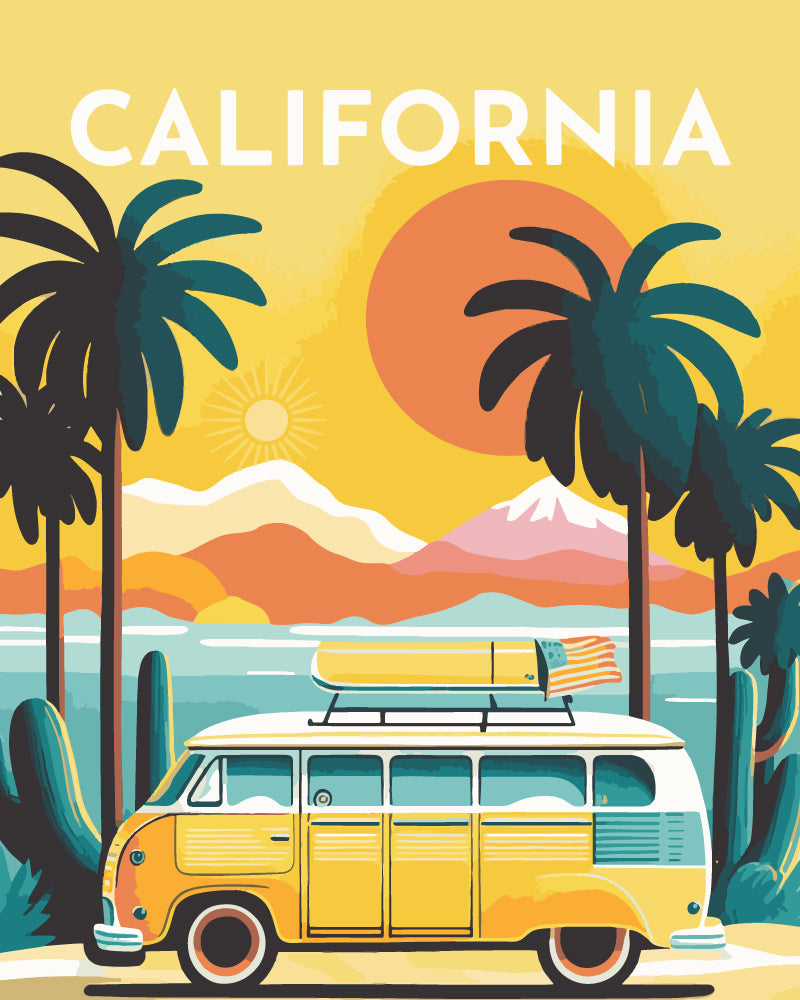Peinture Par Numéros - Affiche Vintage Californie