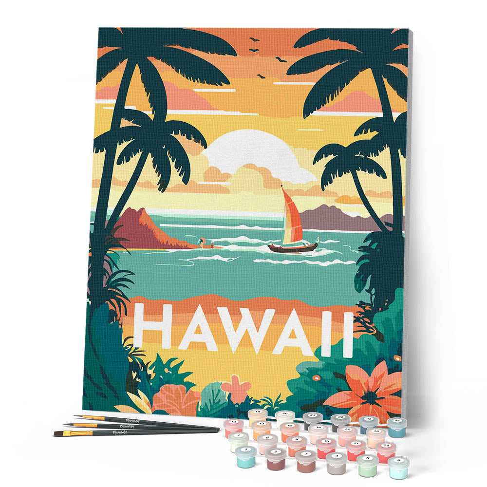 Peinture Par Numéros - Affiche Vintage Hawaii