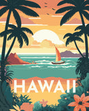 Peinture Par Numéros - Affiche Vintage Hawaii
