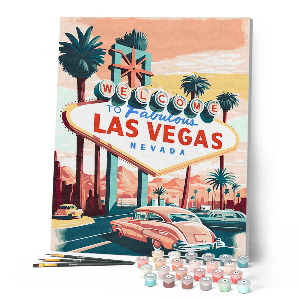 Peinture Par Numéros - Affiche Vintage Las Vegas