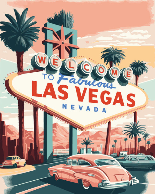 Peinture Par Numéros - Affiche Vintage Las Vegas