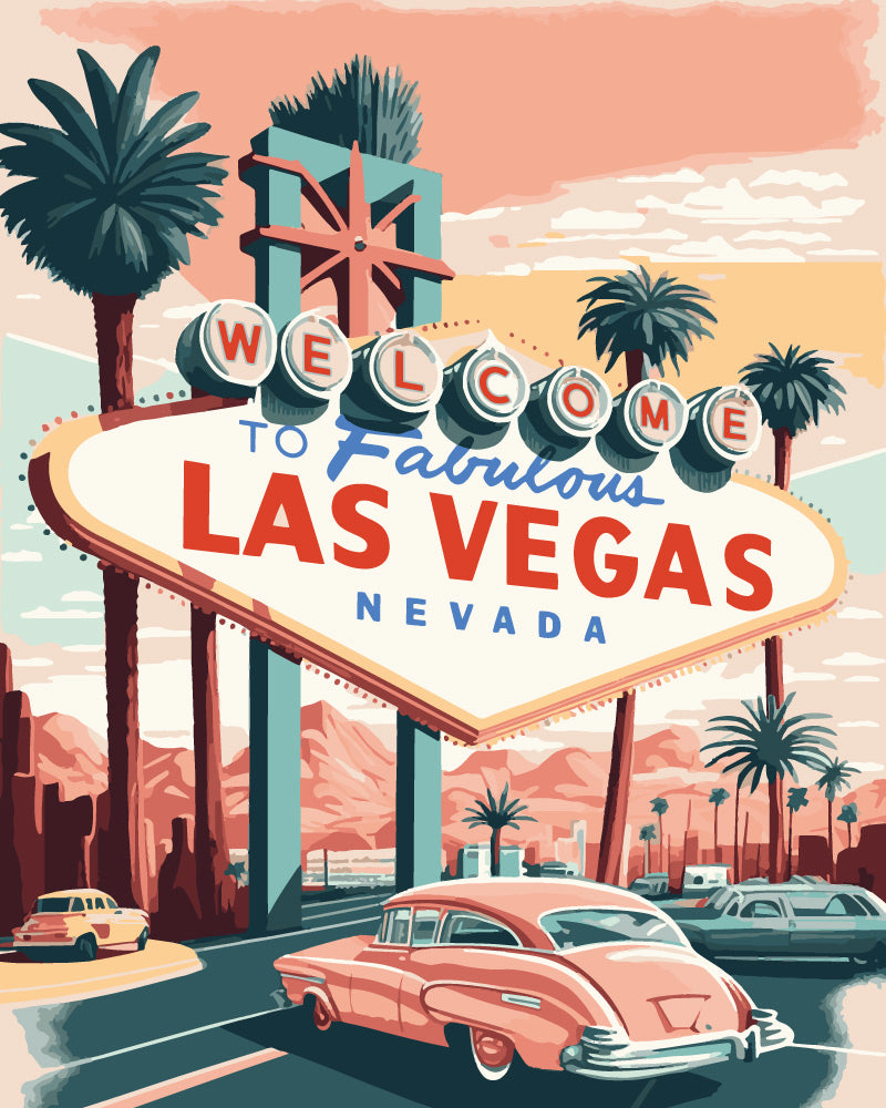 Peinture Par Numéros - Affiche Vintage Las Vegas