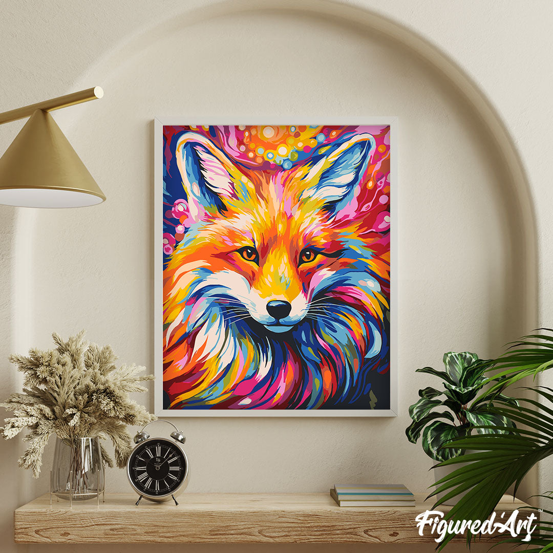 Peinture Par Numéros - Renard Coloré Abstrait