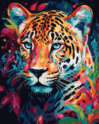 Pintura por números - Leopardo Colorido Abstracto