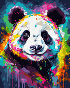 Paint By Numbers - Abstract Coloured Panda