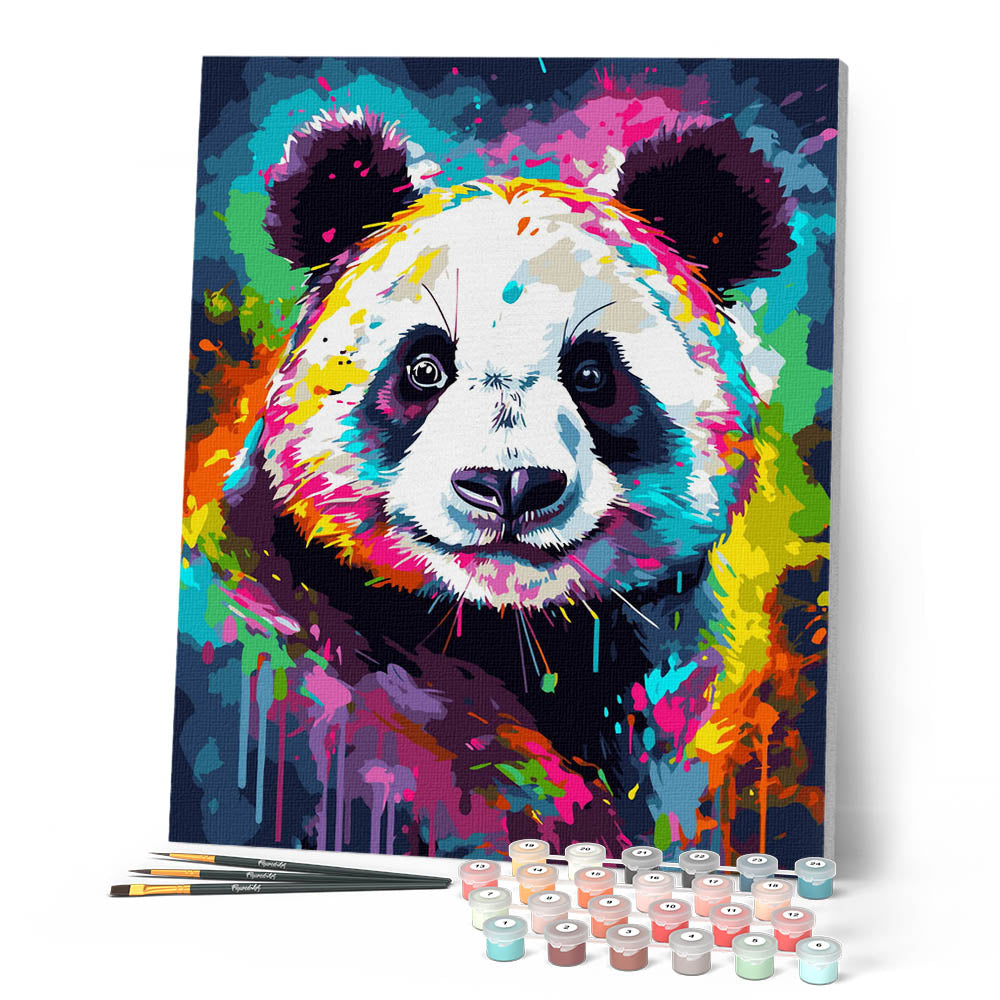 Paint By Numbers - Abstract Coloured Panda