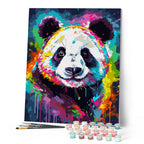 Paint By Numbers - Abstract Coloured Panda