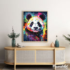 Paint By Numbers - Abstract Coloured Panda