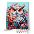 Peinture Par Numéros - Hibou Coloré En Fleurs