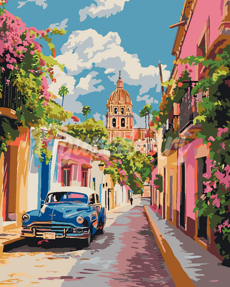 Pintura por números - Coche clásico en Ciudad de México