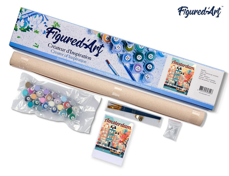 Peinture Par Numéros - Affiche De Voyage Amsterdam En Fleurs