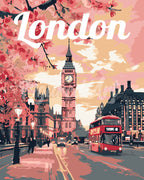 Peinture Par Numéros - Affiche De Voyage Londres En Fleurs